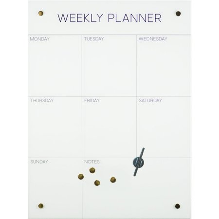 UPC: 0082133846670 | Glass Magnetic Dry Erase Board – Weekly Planner 24×32