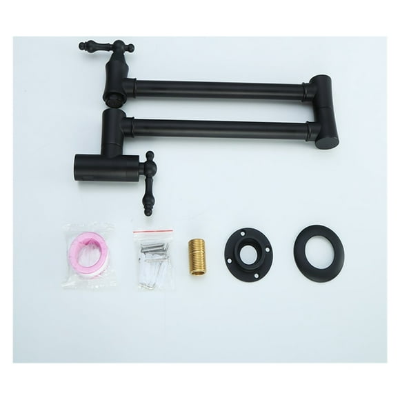 Polishing Folding Pot Filler Solid Brass Wall Mounted Kitchen Sink Faucet Tap With 360 Degree Rotation Spout ,bar Laundry RV Farmhouse