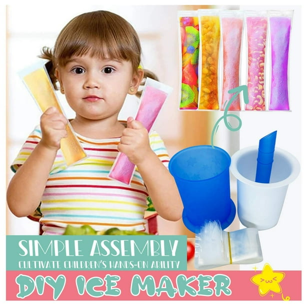 Xihbxyly Máquina de Hielo Casera, Paquete de 20 Bolsas para Paletas, Cierre Hermético Fácil para Congelar Sin Ensuciar, Delicias Saludables para El Verano, Versátil para Frutas y Refrigerios, Apta pa