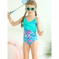 thumbnail image 5 of GYRATEDREAM Toddler Kid Girls One Piece Swimsuits Ruffle Swimwear Beach Bathing Suit 4-12 Years, 5 of 14