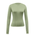 thumbnail image 4 of TTUHYWXI Women's Long Sleeve Shirts Spring 2026 Casual Basic Going Out Crop Tops Slim Fit Tight Y2K Clothes (Light Green, XL), 4 of 4