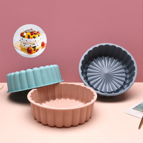 Round Silicone Baking Molds, Oven Roasting Non-Stick Cake Mousse Bread Pan  - China Flower Cake Mold Silicone and Silicone Cake Baking Pan/Silicone Mold  price