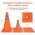 thumbnail image 2 of 4 Pack Cônes de Signalisation Pliables 18 Pouces, Cône de Sécurité Portable Multi-Usage Orange Réfléchissant, 2 of 7