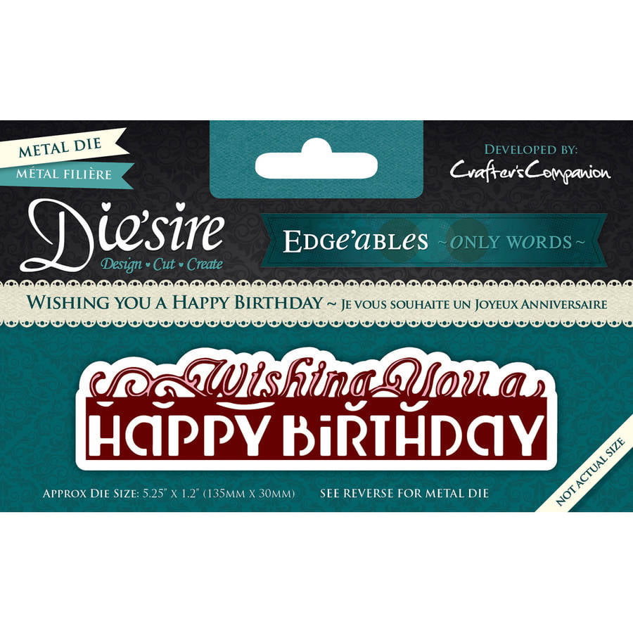 Crafter'S Companion Edge'Ables Only Words Wishing You A Happy Birthday 