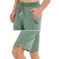thumbnail image 5 of QPNGRP Men's Workout Stretch Shorts Casual Drawstring Elastic Zipper Pockets Olivegreen 34, 5 of 8