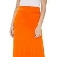 thumbnail image 6 of Moa Collection Women's Maxi Length High Waist Foldable Waistband Solid Skirt, 6 of 6
