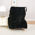 thumbnail image 5 of Mainstays Black Stripe Faux Fur Throw, 50" x 60", Adult/Teen, 5 of 6