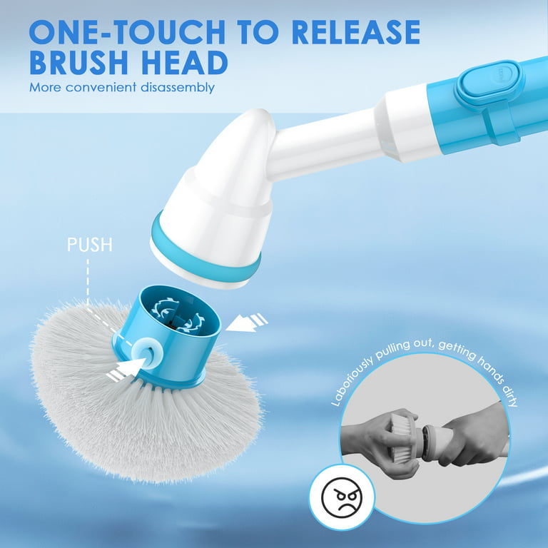 Electric Scrubbing Brush With 2 Replaceable Heads Ipx7 Waterproof