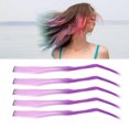 thumbnail image 4 of Highlights Hairpiece, Long 10pcs Colored Hairpiece Straight Fashionable  For Girls For Cosplay Events Gradient Purple, 4 of 8