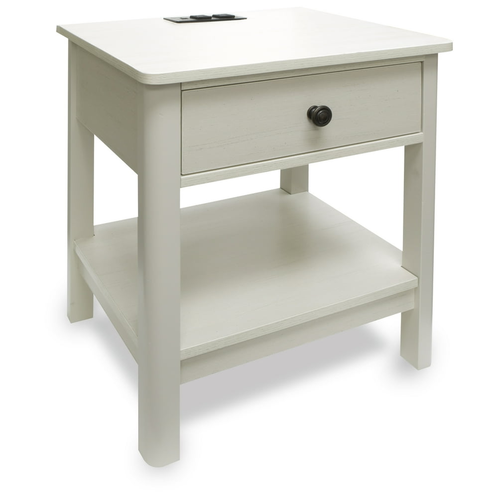 DecorTech TraditionalLook Rectangular End Table with AC Power and USB