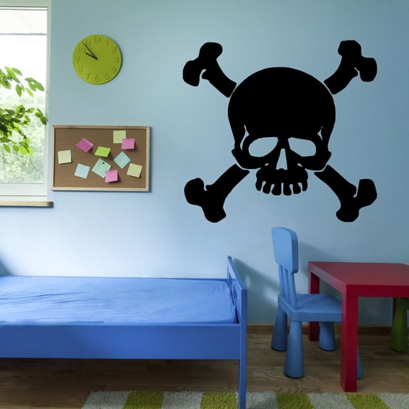 Sign Wall Decals for Boys Bedroom - Danger Sign on White Background Skull DIY & Creativity Boy Girl Bedroom Wall Sticker - Size: 20 In x 18 In