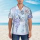 thumbnail image 2 of Balery Bird Butterfly Stripe Camisas hawaianas de manga corta para hombre, camisas playeras de corte holgado, camisas de vacaciones con botones,Small, 2 of 7