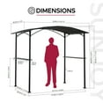 thumbnail image 3 of Sunjoy 8 ft. x  5 ft. Black Steel Frame Soft Top Grill Gazebo with Arch Canopy for Outdoor, Patio, Garden, Backyard Activities, 3 of 9