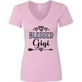 thumbnail image 3 of Inktastic Blessed Gigi Grandma Women's V-Neck T-Shirt, 3 of 5