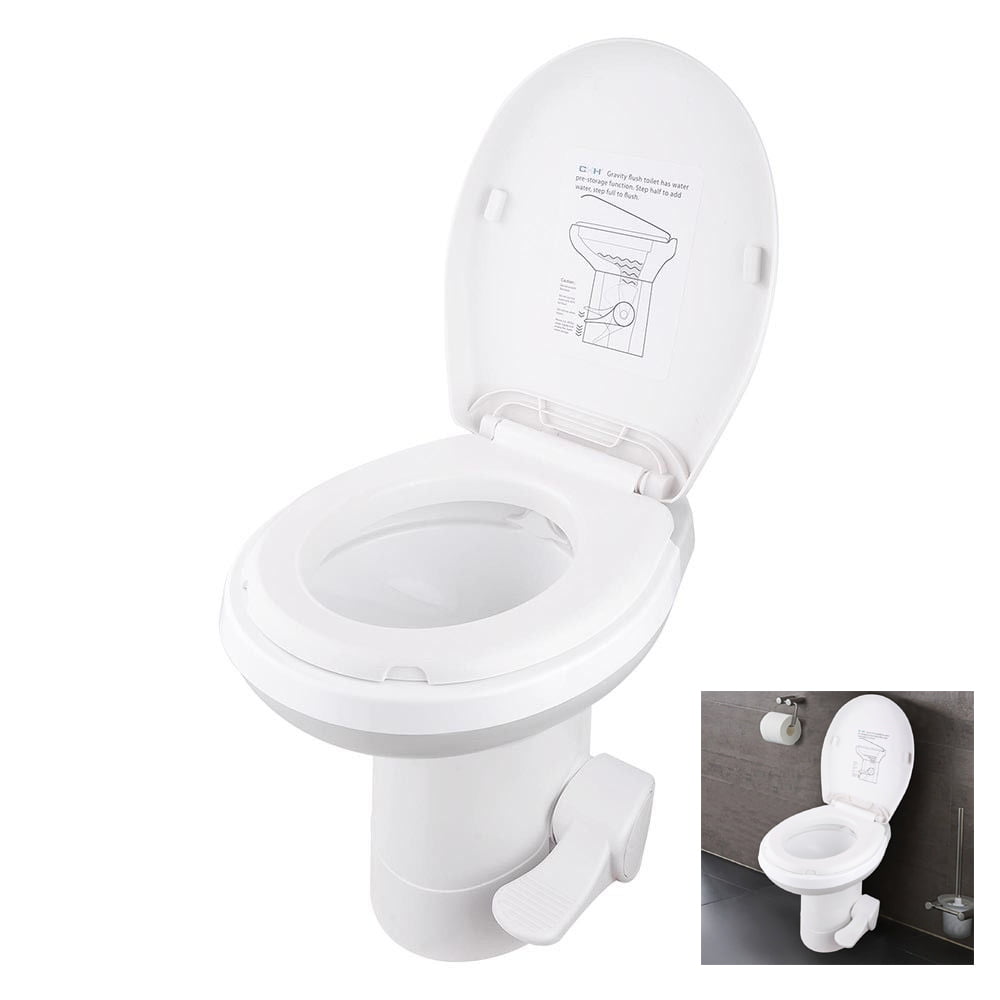 cossepair GT4-OXJ Gravity Flush Toilet Foot Pedal Flush for Motorhome Caravan Travel 