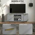thumbnail image 4 of HOMCOM TV Stand with 2 Open Shelves and 2 Cabinets for 55 Inch TV, Grey, 4 of 10