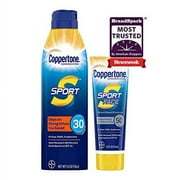 Coppertone Sport SPF 30 Sunscreen Spray + Sport Face SPF 50 Mineral Based, Multipack (5.5 Fl Oz Spray + 2.5 Fl Oz Lotion)