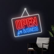 Handmadetneonsign Open For Business Led Sign, We Are Open Neon Sign, Open Led Light, Welcome Neon