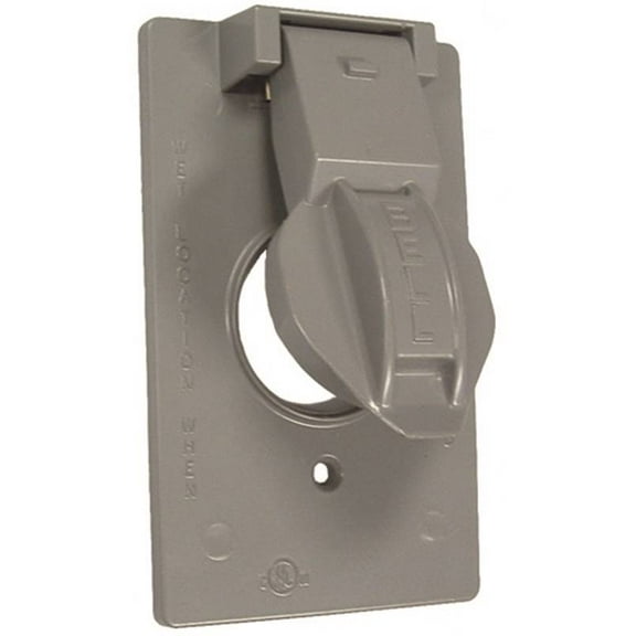 Hubbell Electrical Outdoor Outlet Cover 5103 Series - Weather-Resistant - Gray, 1 Gang