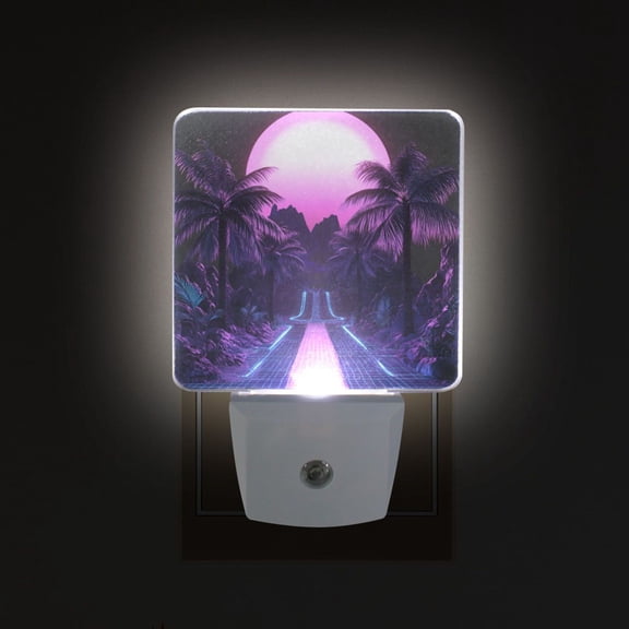 Yayeee LED Plug in Night Light for The Home with Auto Dusk to Dawn Light Sensors, 2 Pack, Pink Road