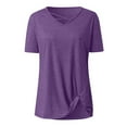 thumbnail image 6 of yillto Womens Tops Short Sleeve V Neck Shirts Loose Casual Blouses Summer Criss Cross Tees Clothes, 6 of 7