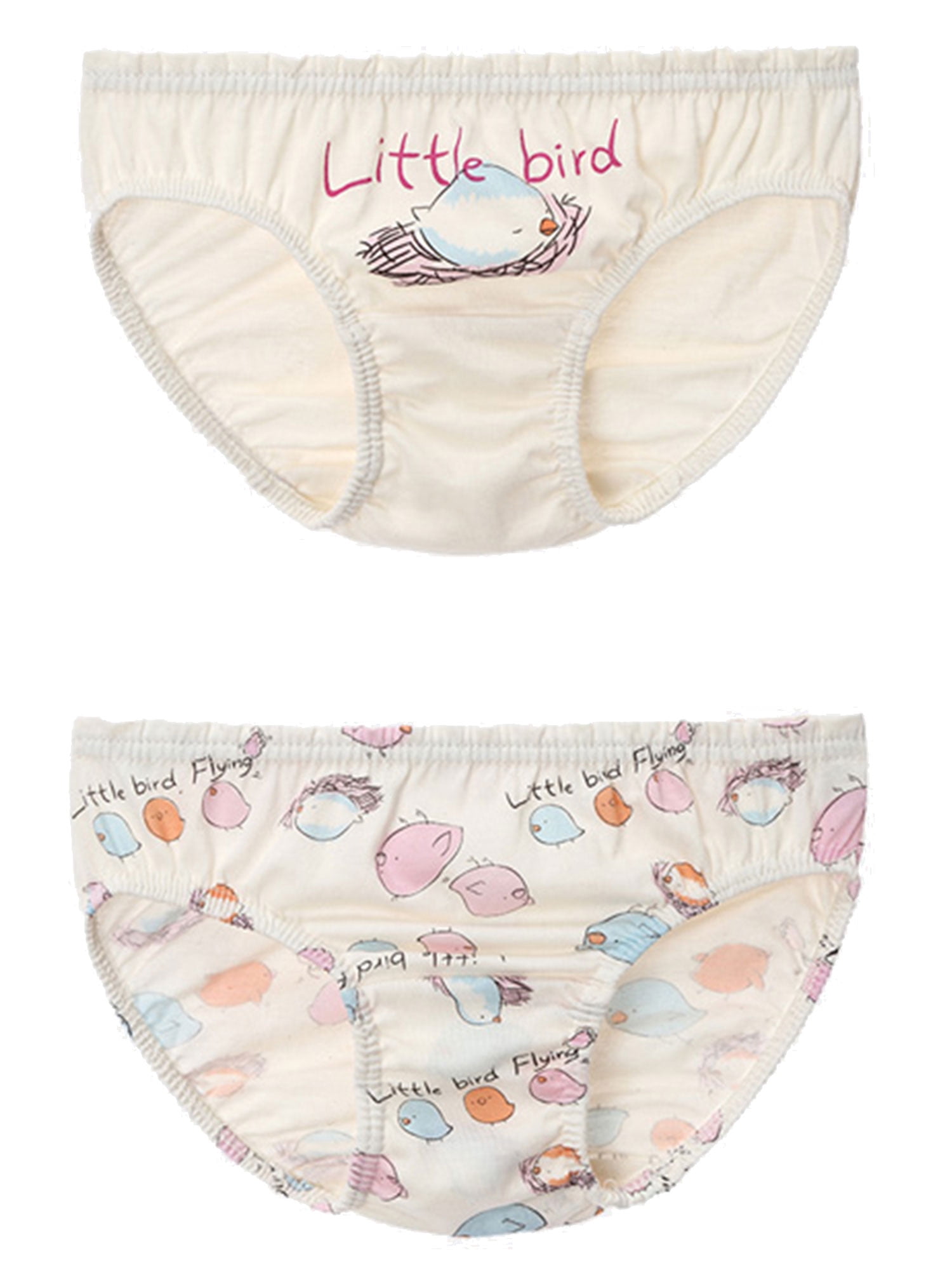 HiOrganic 100% Organic Cotton Toddler Girls Underwear Panty 2 Pack -5 3T-7