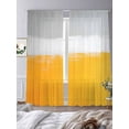 thumbnail image 3 of Abstract Graffiti Sheer Curtains 84 Inches Long 2 Panels Grey Yellow Cube Oil Painting Style Light Filtering Semi Sheer Window Curtains Drapes for Bedroom Living Room 52"x84", 3 of 7