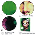 thumbnail image 3 of Designart "Jolie In Green Jade Portrait III" Woman Pop Art Floater Framed Canvas Art Print, 3 of 5
