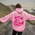 thumbnail image 6 of larppty Puff Graphic Oversized Hoodies for Women Teen Girls Kids Trendy Cute Preppy Sweatshirt Long Sleeve Y2K Tops with Pockets Pink, XL, 6 of 6