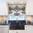 thumbnail image 5 of Yayeee Kitchen Curtains Tier Pair Light Filtering 27"x24" Rod Pocket Short Cafe Window Panel, River and Mountains, 5 of 7