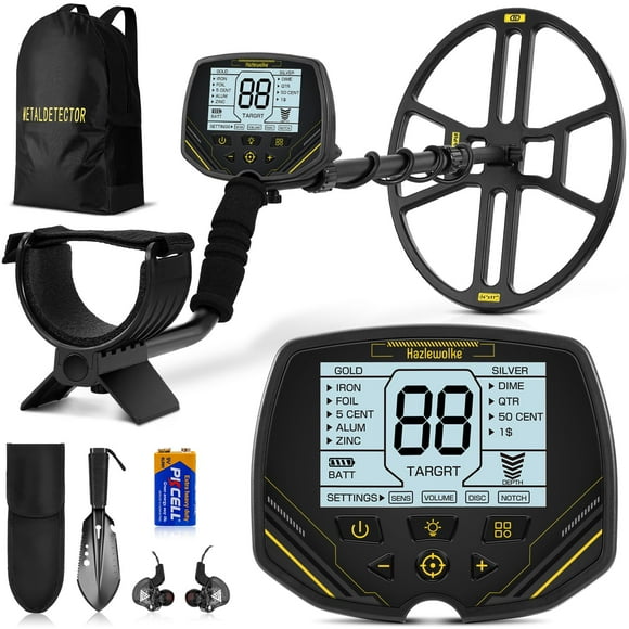 Detector de metales Hazlewolke DD90 con bobina impermeable de 36 cm