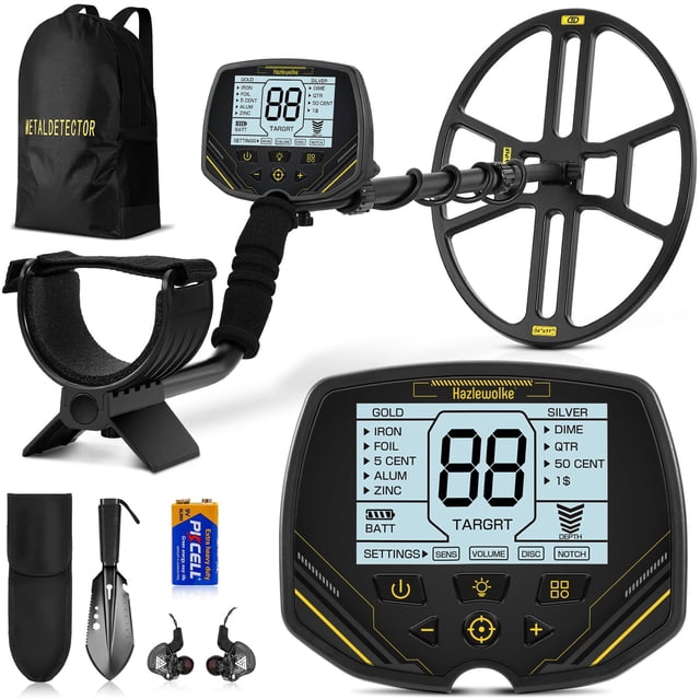 Detector de metales Hazlewolke DD90 con bobina impermeable de 36 cm