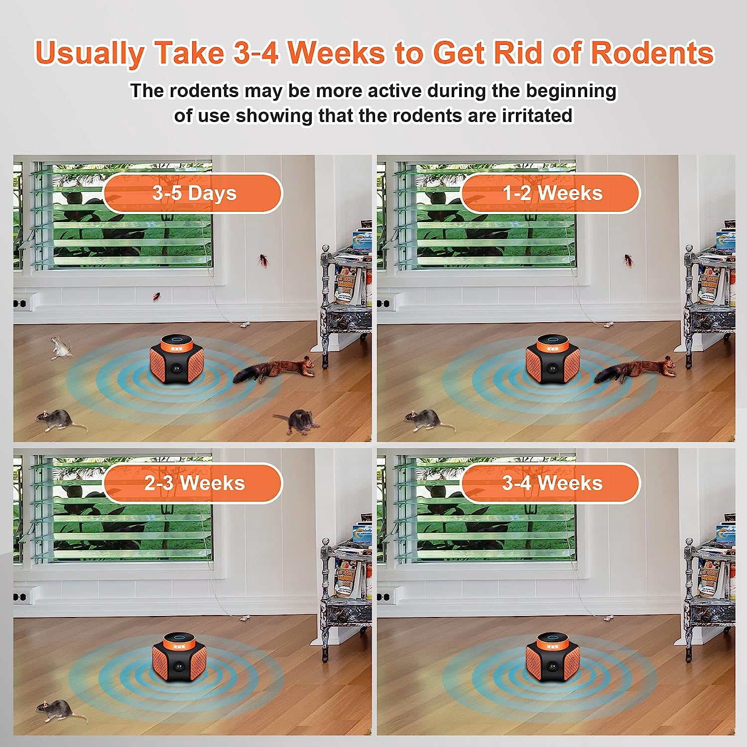 Ultrasonic Pest Repeller, KALLODEAR Mouse Repellent, Mice Repellent Plug-ins, Rodent Squirrels Repellent Indoor Ultrasonic Pest Repeller Mouse Deterrent Rat Control for Home garege
