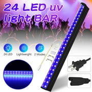 Black Lights, EEEkit 24 LED 4W Plug-in UV Blacklight Bar Glow in The Dark for Party Body Paint Stage Lighting