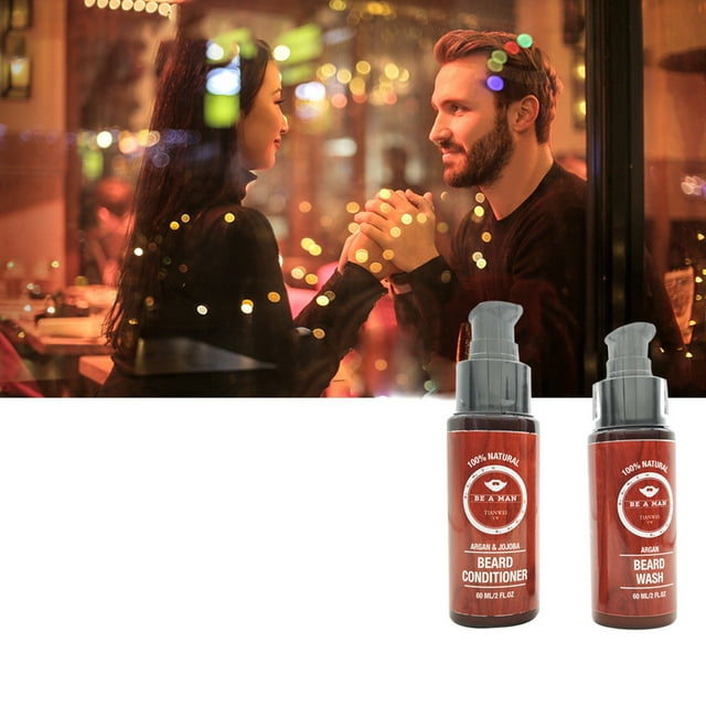 Be Conditioner Homme 60Ml Ensemble Réduit Shampooing Barbe une Bifurcation Barbe et Soin des Cheveux, Filet de Soin des Cheveux en Polyester
