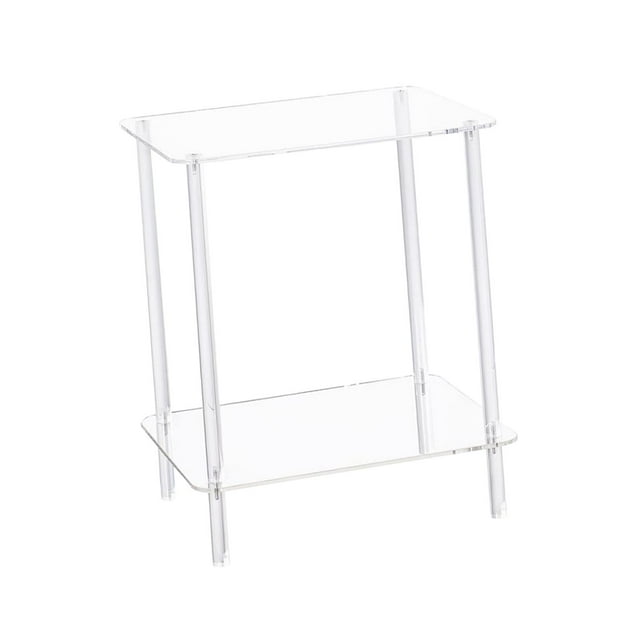 Mesita de noche de acrílico, mesa auxiliar, mueble minimalista para dormitorio, mesita de noche de 2 niveles, fácil montaje para pasillo, hogar, mesit