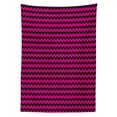 thumbnail image 3 of Ambesonne Teen Room Tablecloth Rectangular Table Cover, Chevron Lines Curves, 60"x90", Magenta and Black, 3 of 4