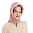 thumbnail image 4 of Uooqdmx Winter Accessories for Women Christmas Gifts Hat Scarf Windproof Scarf Hats Gorros De Frio Para Mujeres Hat with Scarf Attached One Piece Cold Scarf Hats Pink One Size, 4 of 6