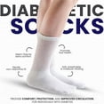 thumbnail image 2 of GERVRA Diabetic Socks for Men and Women – 3 Pack Non-Binding Extra Wide Top, Cotton Blend Crew Socks for Swollen Feet (10-13, White), 2 of 6