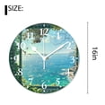 thumbnail image 2 of 16 Inch Wall Clock Battery Operated Silent Clock Decorative for Office, Kitchen, Outdoor, Living Room，Blue Ocean Beach Elegant, 2 of 4