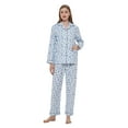 thumbnail image 2 of GLOBAL Women's 100% Cotton Flannel Pajama Set - Cozy Winter 2-Piece Loungewear with Button-Down Top & Pants, Size S-3XL, 2 of 7