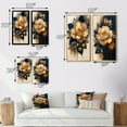 thumbnail image 4 of Designart "Yellow and Dark Blue Camellia Blossom I" Camellia Framed Wall Art Set Of 2 - Yellow Floral Framed Wall Art Set Of 2, 4 of 7