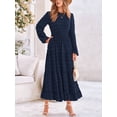 thumbnail image 3 of Blue Long Sleeve Tiered Maxi Dress With Floral Print, 3 of 28