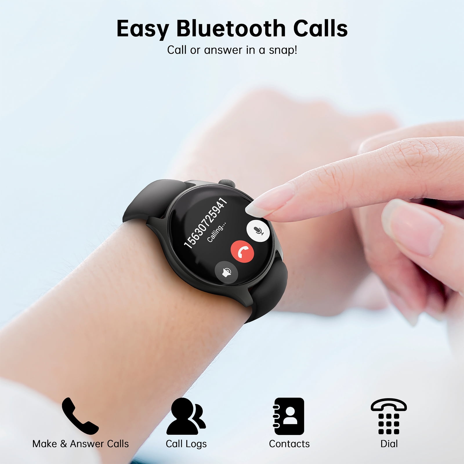 2026 NEW Smart Watch, 1.43" AMOLED Full Touch Screen SmartWatch for Men Women's, Answer/Dial Calls, 120 Sports Modes, IP68 Waterproof, Fitness Tracker Military Smartwatch for Android IOS, Gifts