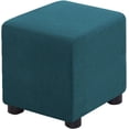 thumbnail image 1 of Ottoman Cover Square Folding Storage Ottoman Slipcovers Jacquard Stretch Cube Footrest Foot Stool Covers Protector with Elastic Band (Medium,Peacock Blue), 1 of 7