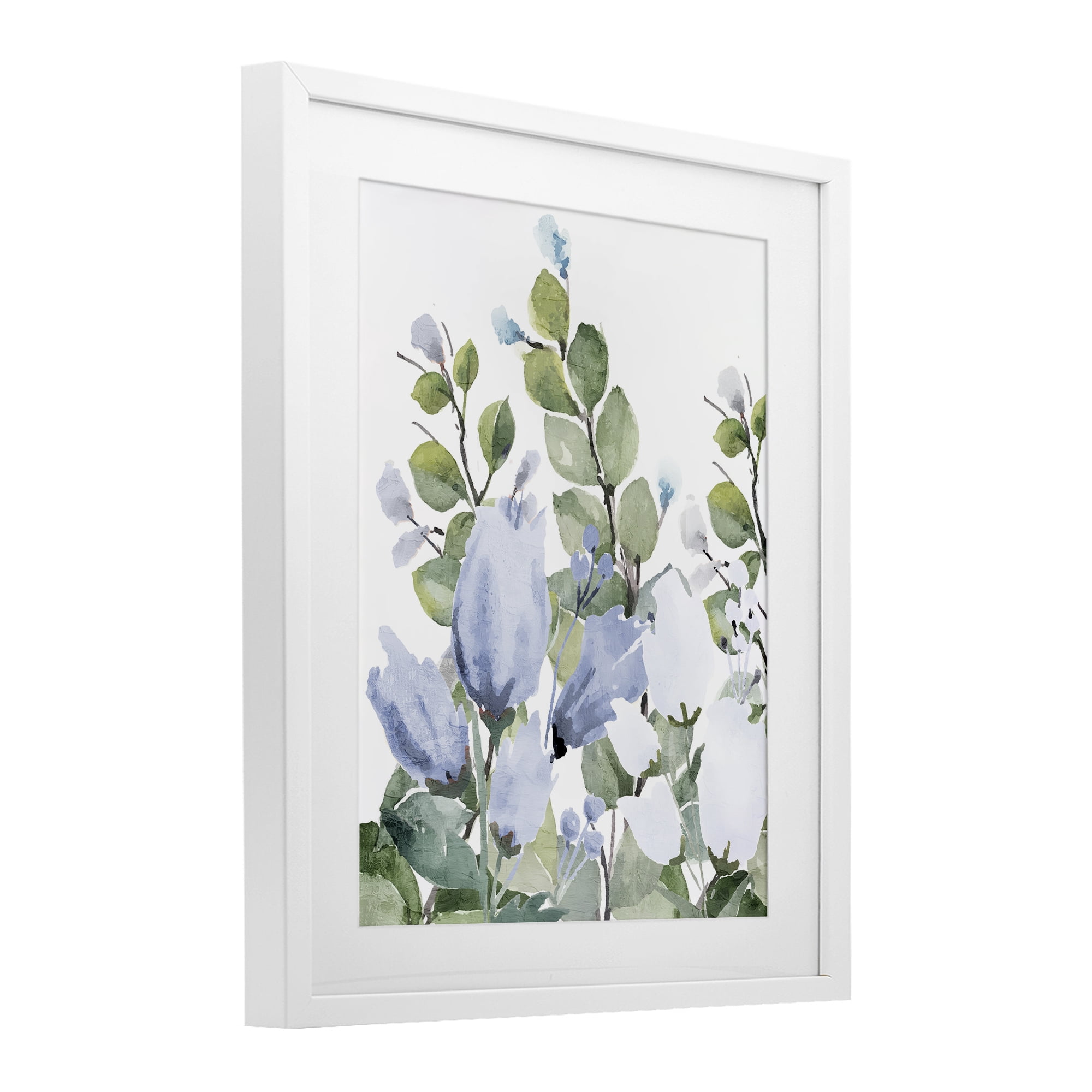 Stupell Industries Blue Spring Botanicals White Framed Print Under Glass, design by Kim Allen