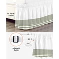 thumbnail image 3 of Sage Green Striped Wrap Around Bed Skirts for California King Bed 18" Drop,Bed Skirt with Adjustable Elastic Belt Dust Ruffle Bed Valance for Bedroom Hotel Modern Farmhouse Stripes Bed Frame Cover, 3 of 7
