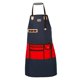 thumbnail image 5 of Delantal de chef Delantal de peluquería Delantal de barbero multifunción Delantal de para cosmetólogo Cafetería Lavavajillas Cocina , Azul con rojo, 5 of 9