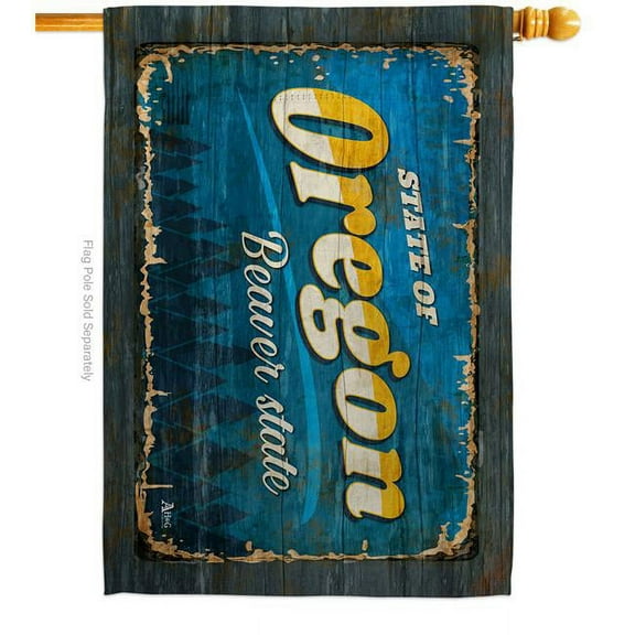 Americana Home & Garden H140982-BO 28 x 40 in. Oregon Vintage American State House Flag with Double-Sided Horizontal Decoration Banner Garden Yard Gift