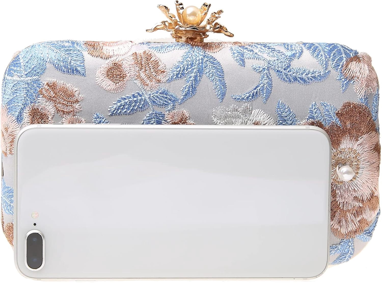 Womens Vintage Floral Embroidery Clutch Evening Handbag Shoulder Bags Purse for Wedding Party Prom